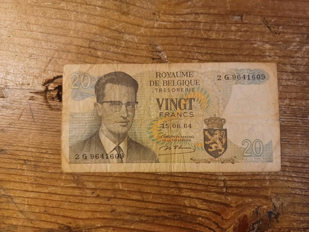 20 frank bankbiljet uit 1964, Postzegels en Munten, Ophalen of Verzenden