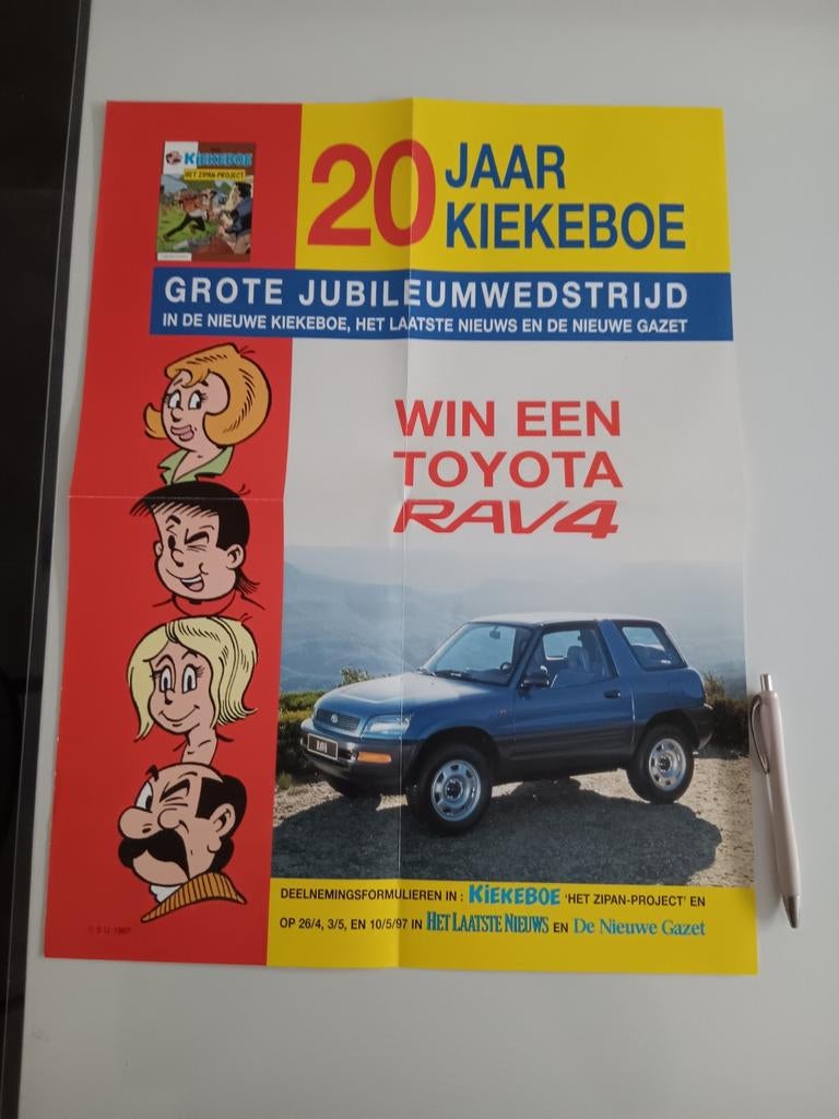 Kiekeboe affiche 20 jaar Kiekeboe toyota, Verzamelen, Ophalen of Verzenden