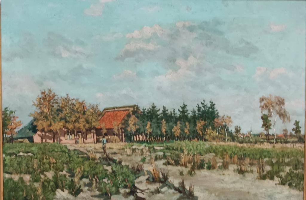 Franz Courtens (1854-1943): Hoevelandschap (O/D, 122 x 94 cm, Antiquités & Art, Art | Peinture | Classique, Enlèvement