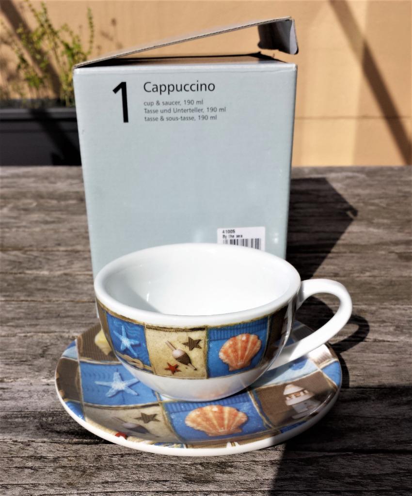 tas en ondertas cappuccino schelpen in doos cado set, Huis en Inrichting, Keuken | Servies, Ophalen, Nieuw, Kop(pen) en/of Schotel(s)