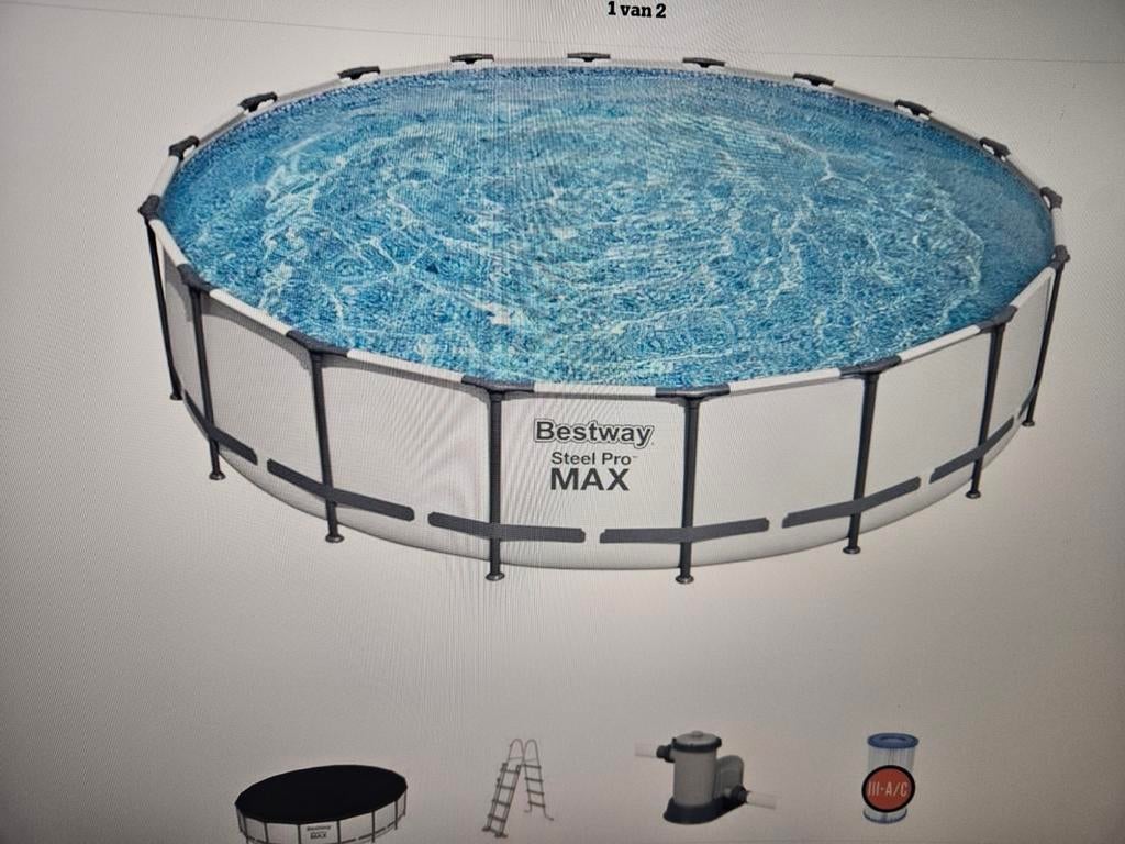 bestway steel pro 5.49m x 1 22m, Tuin en Terras, Ophalen, Zo goed als nieuw