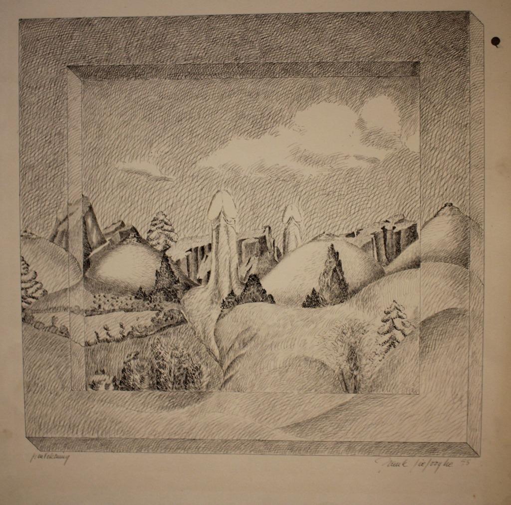 Frank Liefooghe - pentekening - 1975, Antiek en Kunst, Ophalen