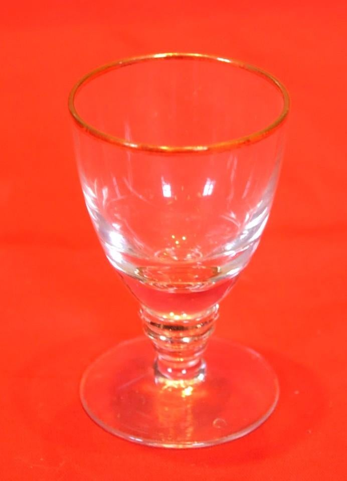 verre a liqueur evasé pied rond rehaut doré (26), Ophalen of Verzenden