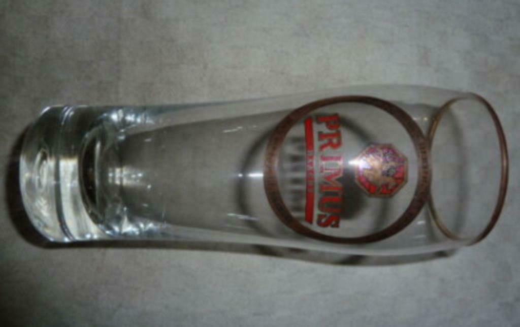 #F bier glas PRIMUS Haacht " Jan Primus hertog van Brabant ", Verzamelen, Ophalen of Verzenden, Gebruikt, Bierglas