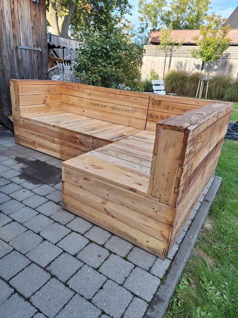 Mooie loungeset in recup hout, Ophalen
