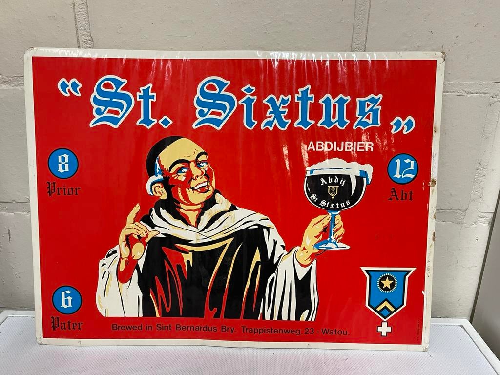 St bernardus st sixtus karton bordje 1985, Verzamelen, Ophalen of Verzenden, Zo goed als nieuw