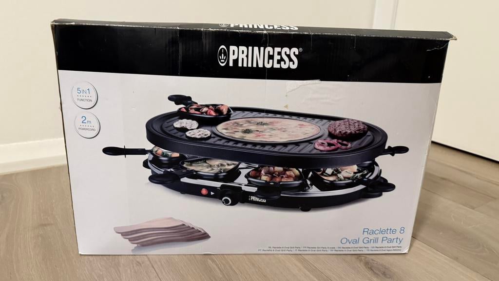 Princess Raclette 8 Oval Grill Party - Raclette/grill, Ophalen of Verzenden, Gebruikt