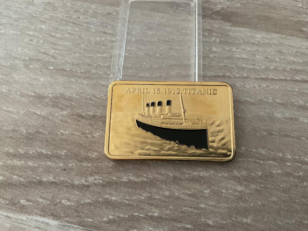 Titanic gouden plaatje, Verzamelen, Ophalen of Verzenden, Zo goed als nieuw, Film, Beeldje, Replica of Model