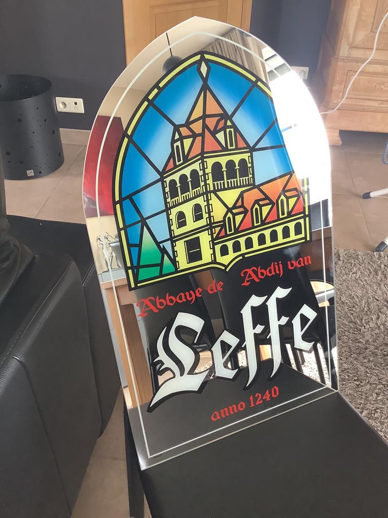Leffe spiegel, Verzamelen, Biermerken, Zo goed als nieuw, Reclamebord, Plaat of Schild