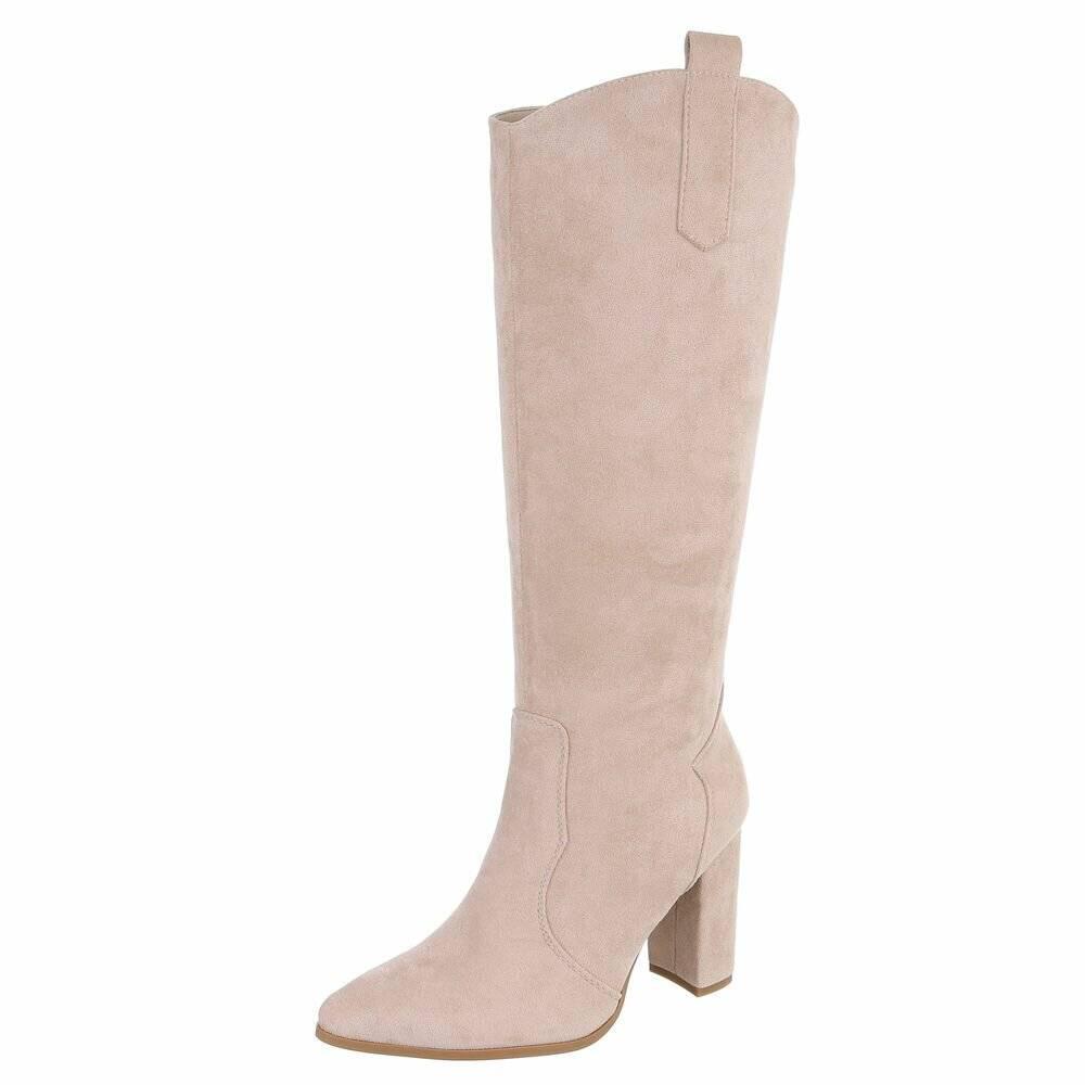 Dames hoge laarzen high heels beige 36 37 38 39 40 41, Ophalen of Verzenden, Nieuw, Beige, Hoge laarzen