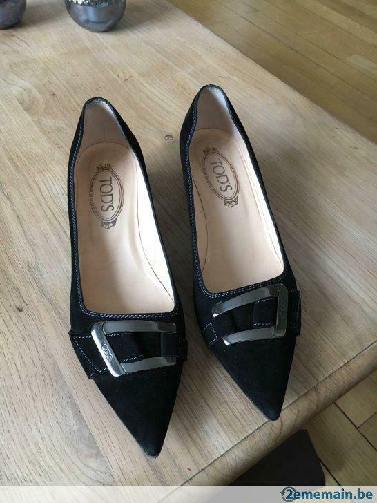 Escarpins TOD'S en daim noir 41, Gedragen, Zwart, Pumps