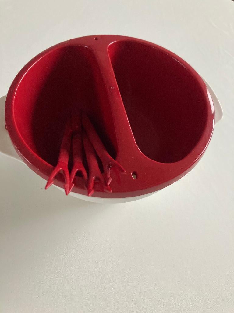 Tupperware Micro Delice - chocoladefondue, Huis en Inrichting, Ophalen of Verzenden, Zo goed als nieuw, Rood, Overige typen