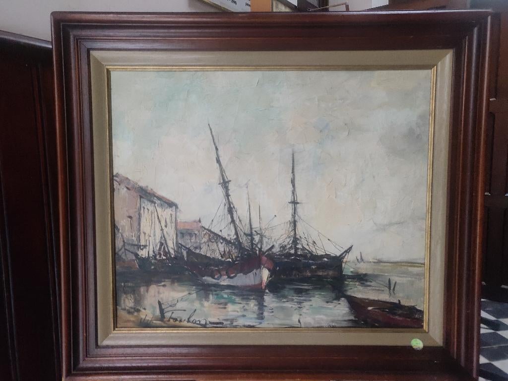 Schilderij vissersboten, Ophalen