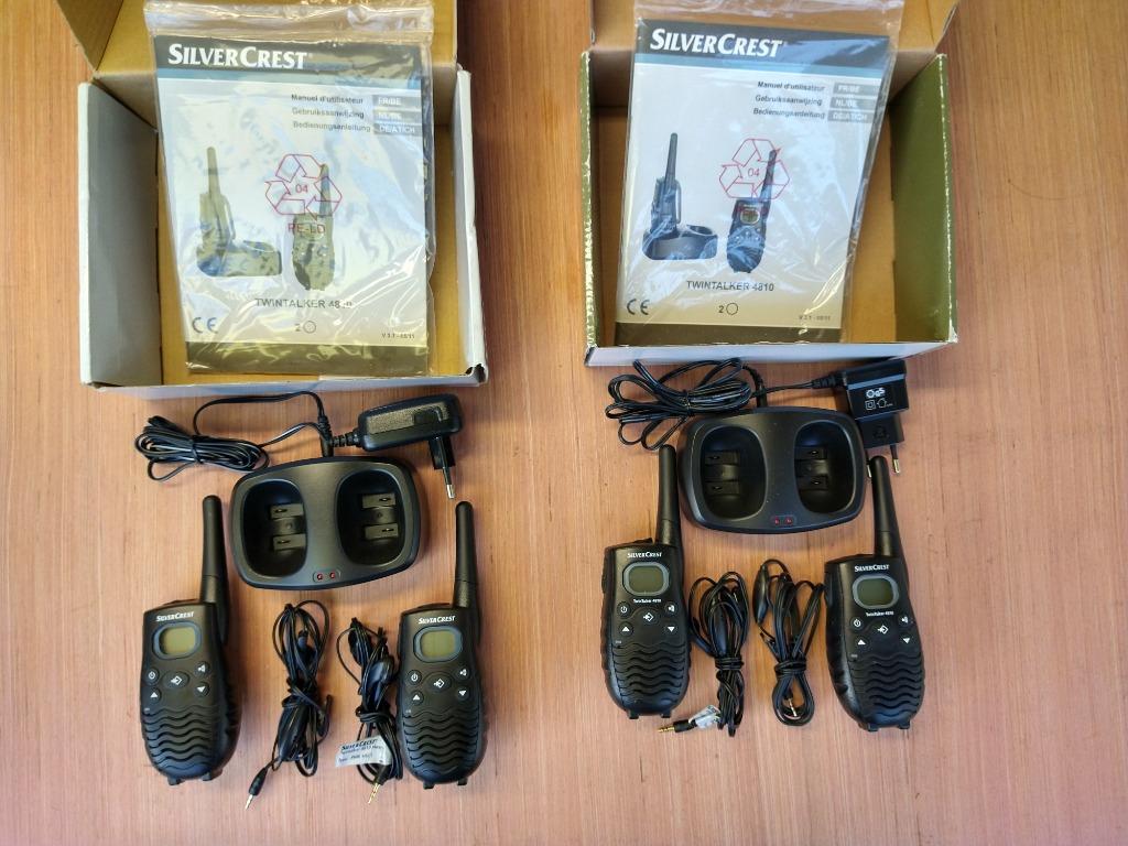 2 sets Silvercrest/TopCom walkie talkie, Télécoms, Talkie-walkie ou Walkie-talkie, Enlèvement ou Envoi, Comme neuf, 2 à 5 km