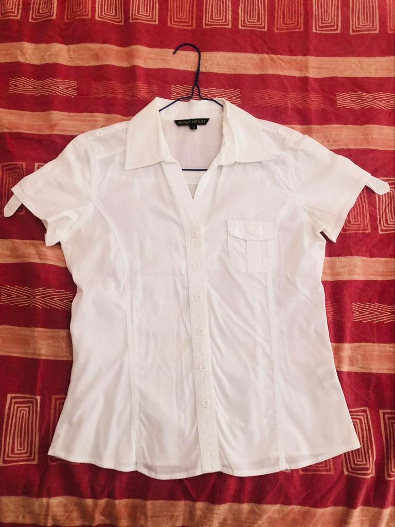 witte bloes, Derek Heart, Zo goed als nieuw, Maat 36 (S), Wit