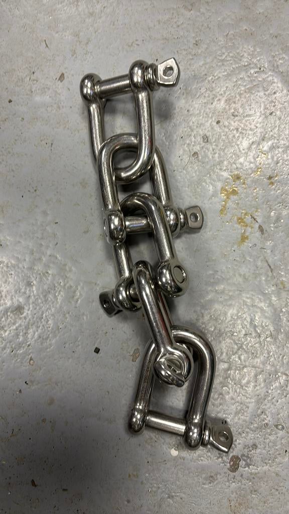 4 stuks RVS Inox D-bouten 10cm, Ophalen, Inox