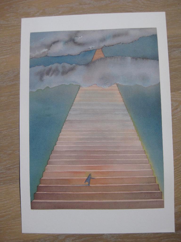 Folon Jean-Michel "Ascension" affiche 40 x 60 cm, Rechthoekig Staand, Nieuw, Ophalen of Verzenden, A1 t/m A3