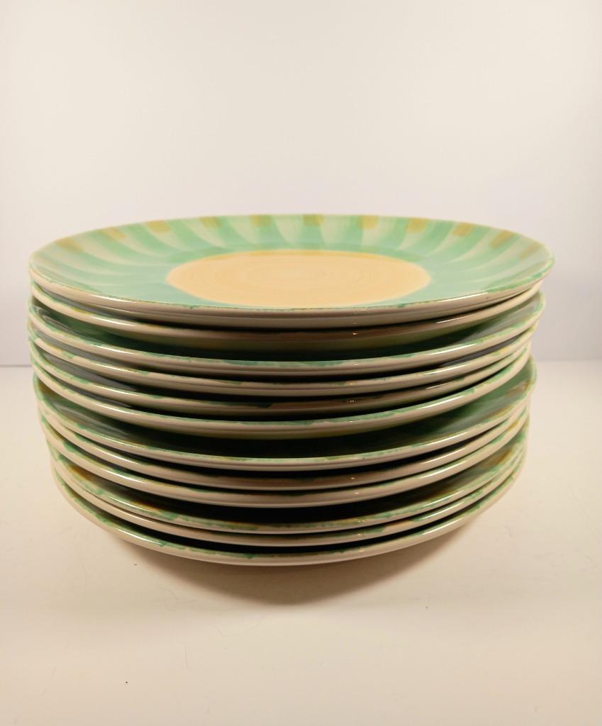 12 assiettes décor fleur - fama, Huis en Inrichting, Ophalen, Keramiek, Zo goed als nieuw, Bord(en)