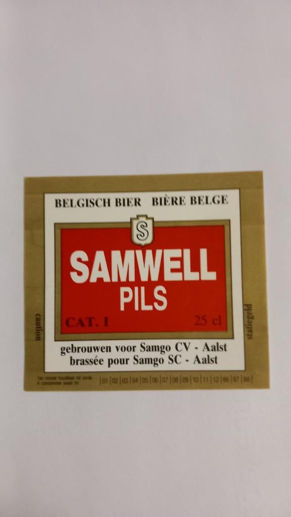 Samwell Pils, etiket (117), Ophalen of Verzenden, Zo goed als nieuw