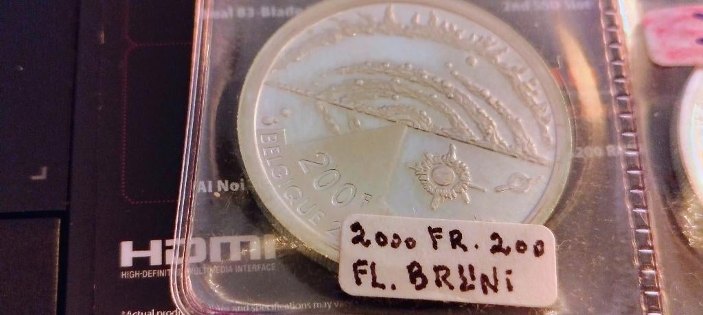 200 francs - Albert II - Millénium univers flan bruni FL, Enlèvement ou Envoi, Monnaie en vrac, Argent, Argent