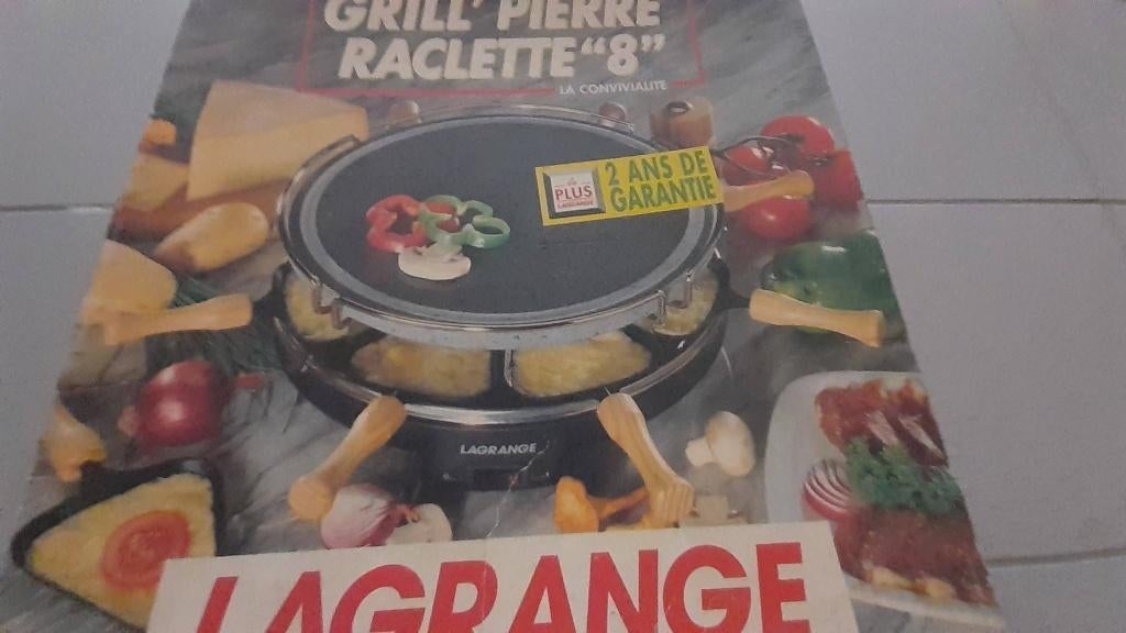 Grill à raclette Lagrange, pierre naturelle (8), neuf, Enlèvement, Neuf, 8 personnes et plus