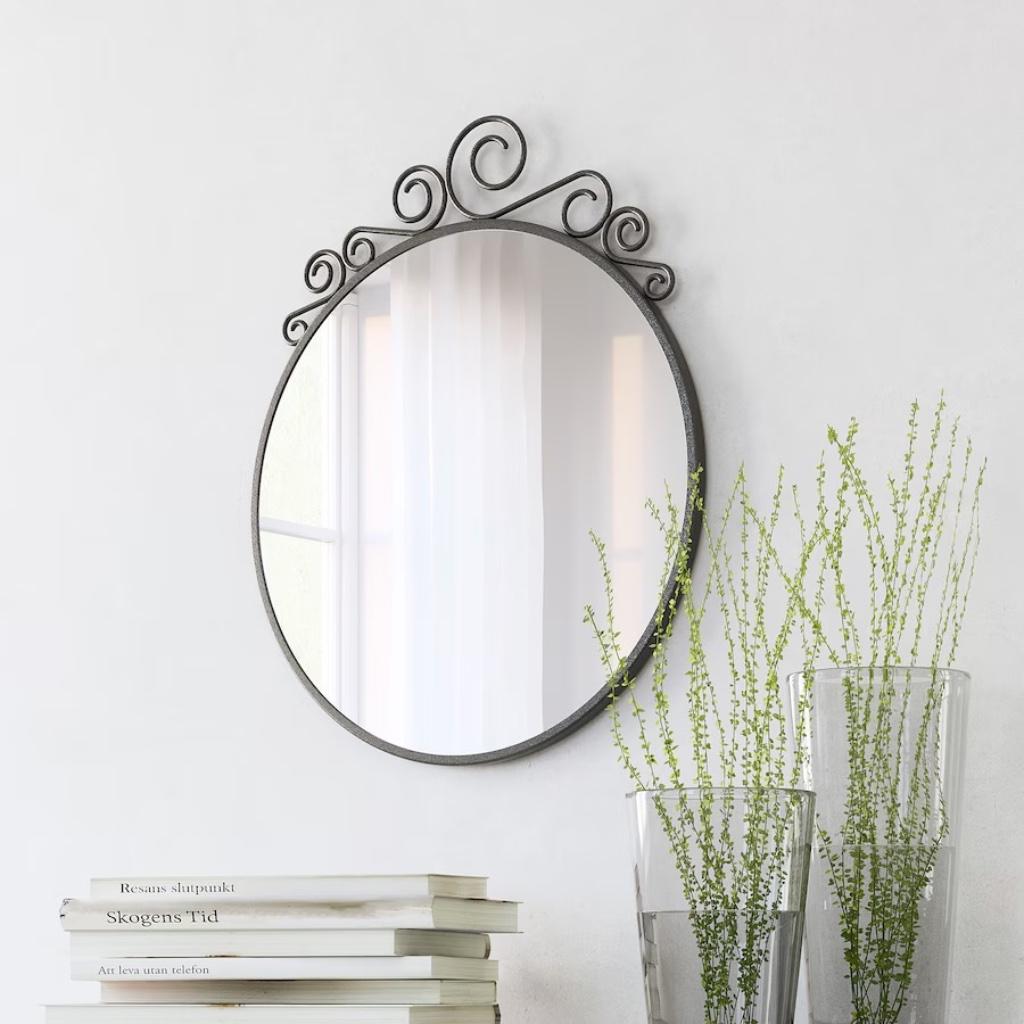 Miroir métallique - État neuf - 50 cm diamètre, Neuf, Moins de 100 cm, Rond, Enlèvement