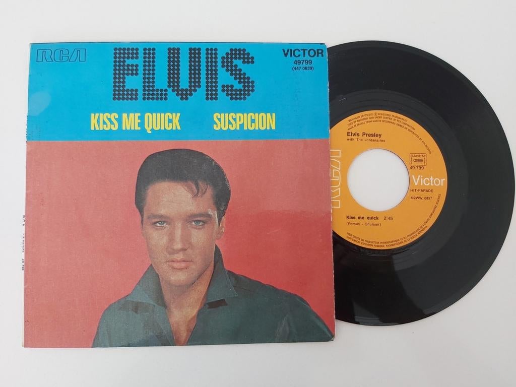 Elvis Presley - kus me snel - achterdocht, Cd's en Dvd's, Vinyl Singles, Ophalen of Verzenden, Zo goed als nieuw, Rock en Metal