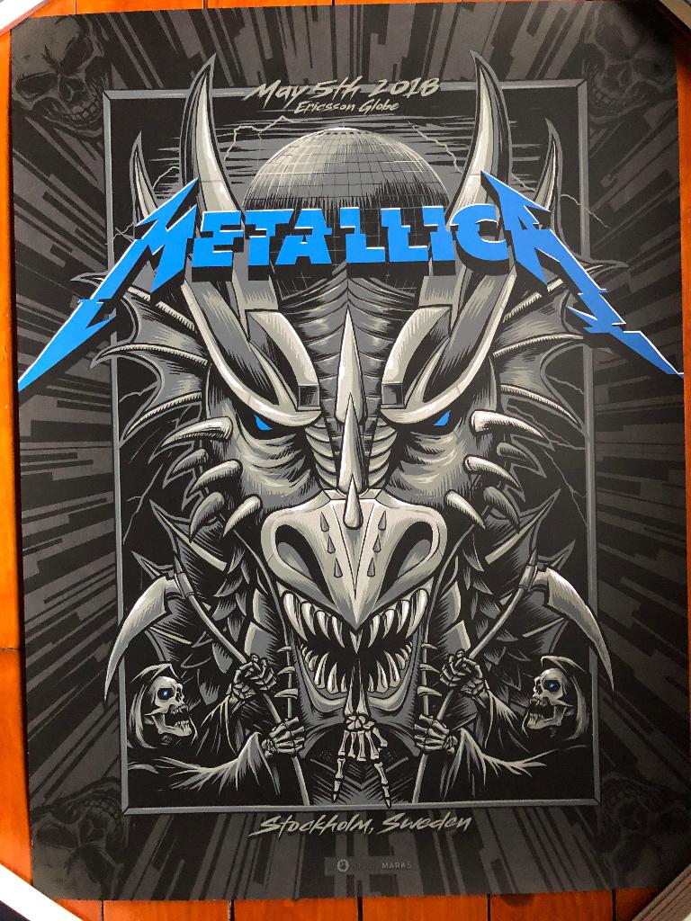 Metallica original rare stockholm sweden 2018 concert poster, Enlèvement ou Envoi, Comme neuf