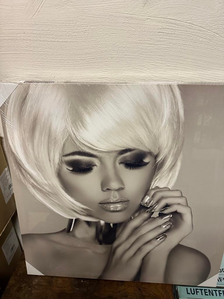 Triple cadre peinture moderne 60cm, Enlèvement ou Envoi