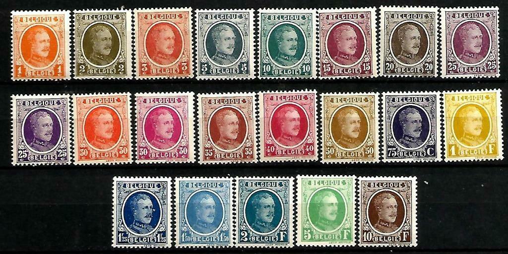 België 1922-27 "Houyoux" OBP 190/210**, Koninklijk huis, Orginele gom, Ophalen of Verzenden, Zonder stempel