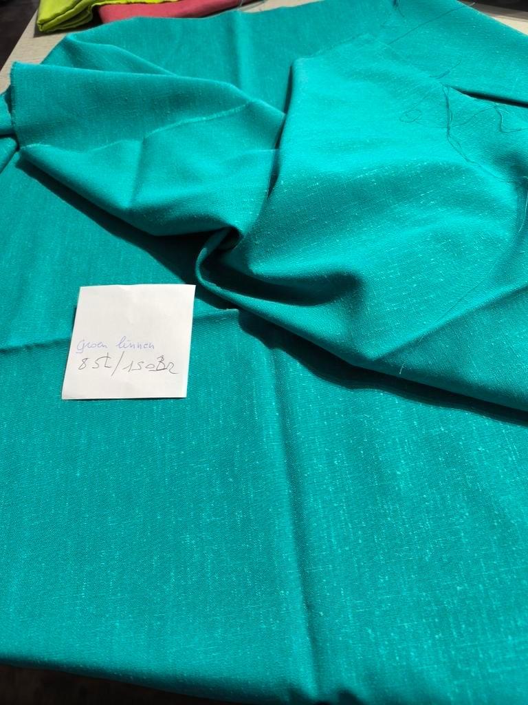 Tissus en lin pur, Hobby & Loisirs créatifs, Tissus & Chiffons, Neuf, Enlèvement ou Envoi, Vert, 120 cm ou plus