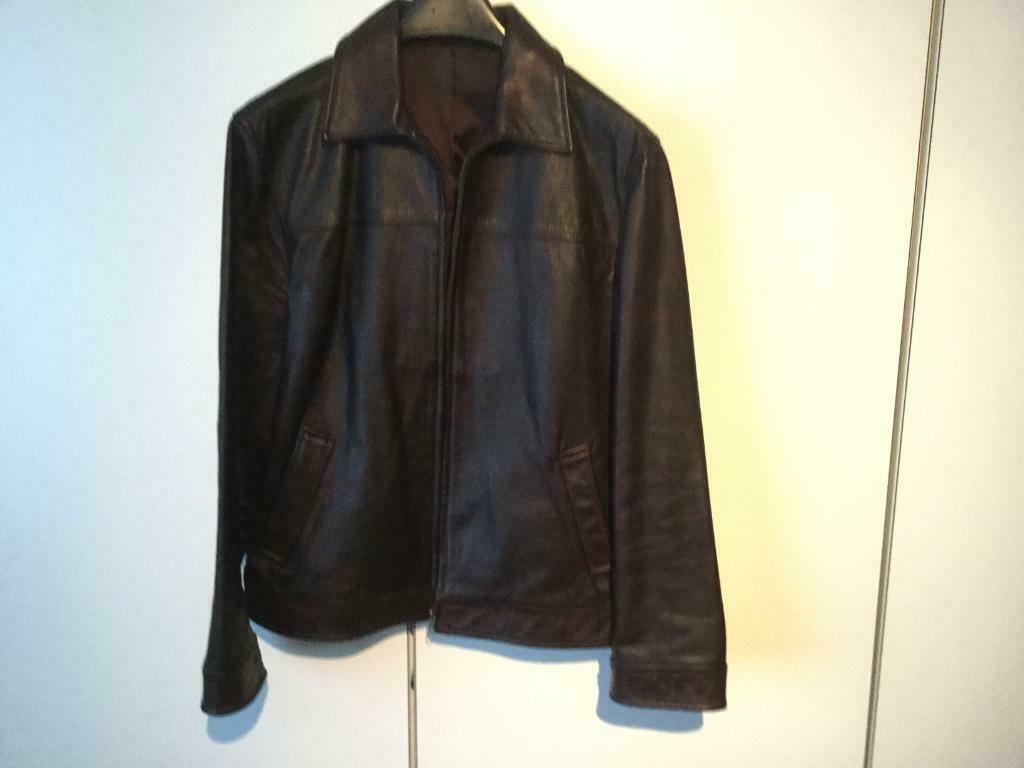 Kort bruin leder jas, Enlèvement, Comme neuf, Taille 46 (S) ou plus petite, Brun