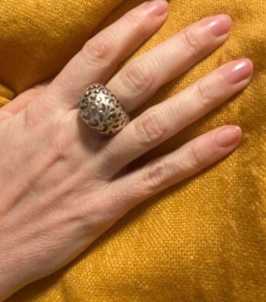 Ring van 925 sterling zilver (voor dames), Handtassen en Accessoires, Ringen, Verzenden, Zo goed als nieuw, 17 tot 18, Dame