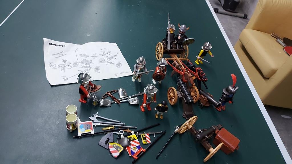 Set van vintage ridders met kanonnen playmobil, Ophalen