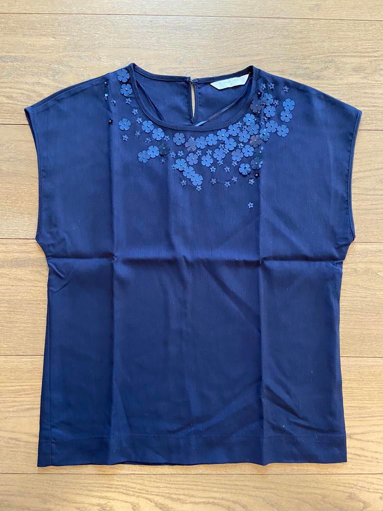 T-shirt bleu S Vila Joy, Manches courtes, Enlèvement ou Envoi, Taille 36 (S), Comme neuf