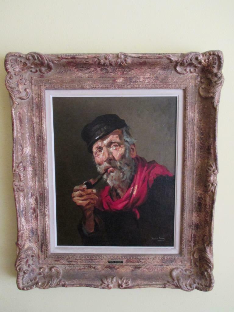 Portret boer en pijp Karel De Bauw, Antiek en Kunst, Ophalen