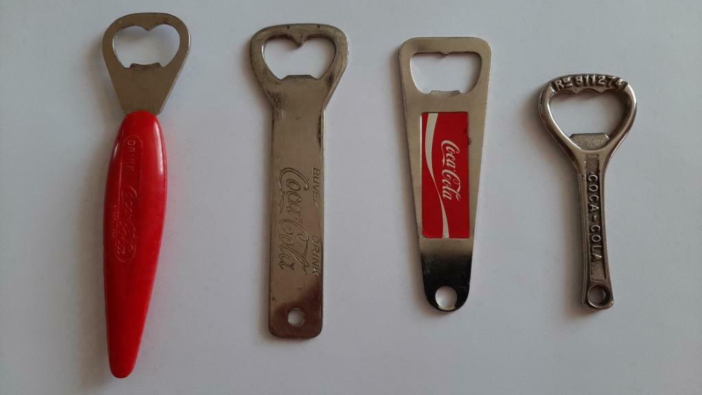 4 décapsuleurs coca cola vintage années 1960 à 1977, Enlèvement ou Envoi