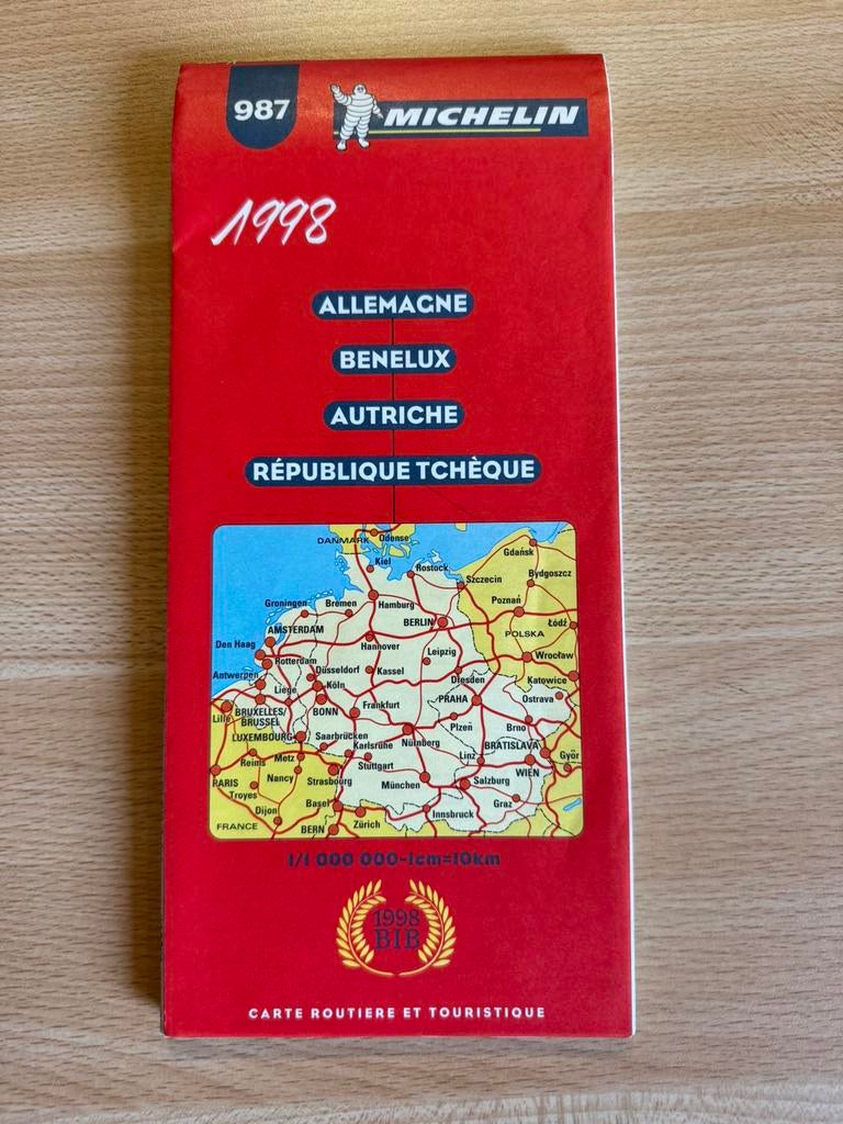Michelin kaart Duitsland-Benelux-Oostenrijk-Tsjechië, Boeken, Atlassen en Landkaarten, Ophalen of Verzenden, Duitsland, 1800 tot 2000