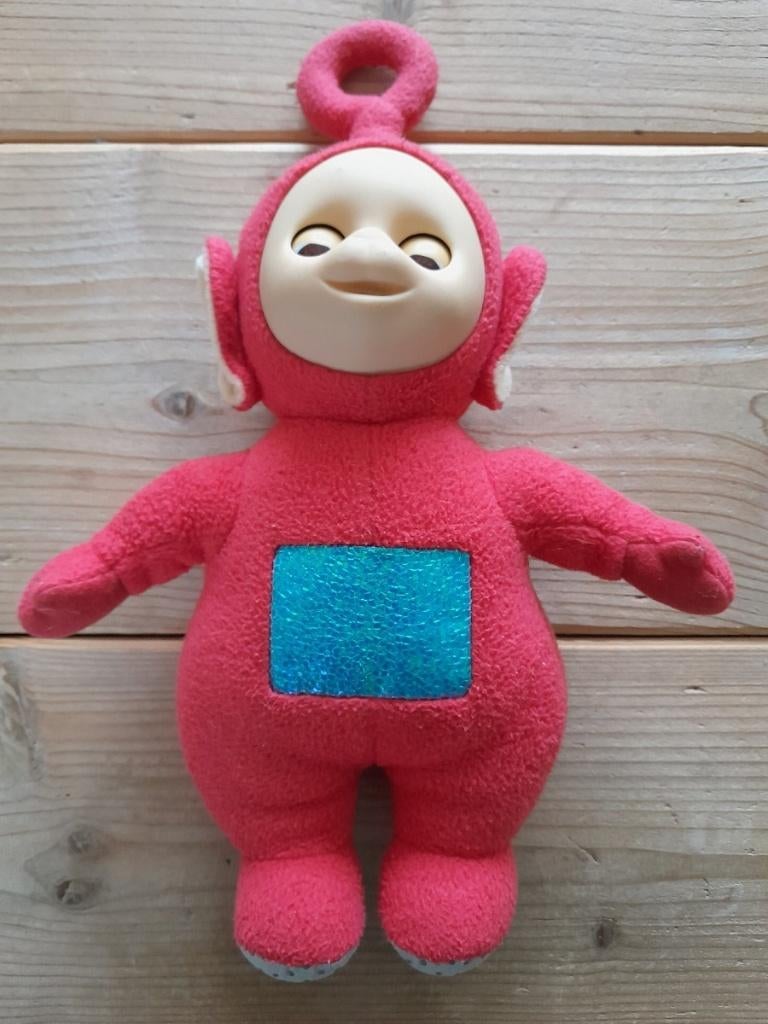 Rode Teletubbies Po knuffel 90s met bewegende ogen 30cm, Ophalen of Verzenden