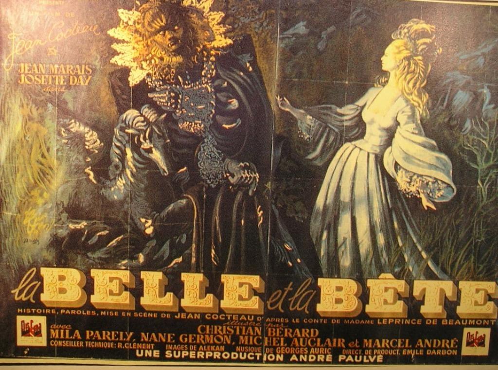 AFFICHE CINEMA PLASTIFIEE"LA BELLE ET LA BETE", Enlèvement ou Envoi, Rectangulaire horizontal, Utilisé, Cinéma et TV