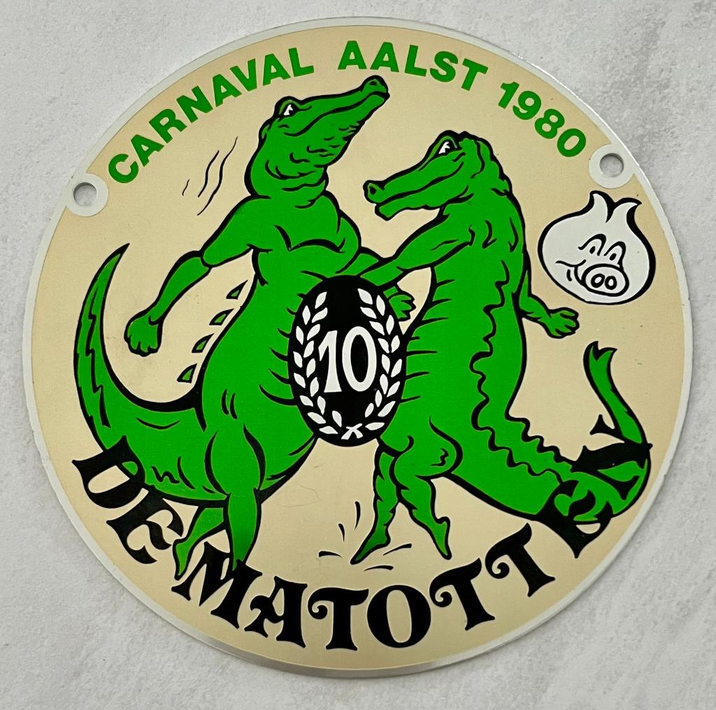Aalst Oilsjt Carnaval De Matotten 1980 medaille metaal, Verzamelen, Ophalen