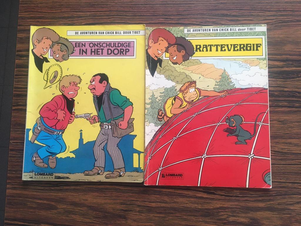 2 Strips  De avonturen van Chick Bill door Tibet, Boeken, Meerdere stripboeken, Ophalen of Verzenden, Gelezen
