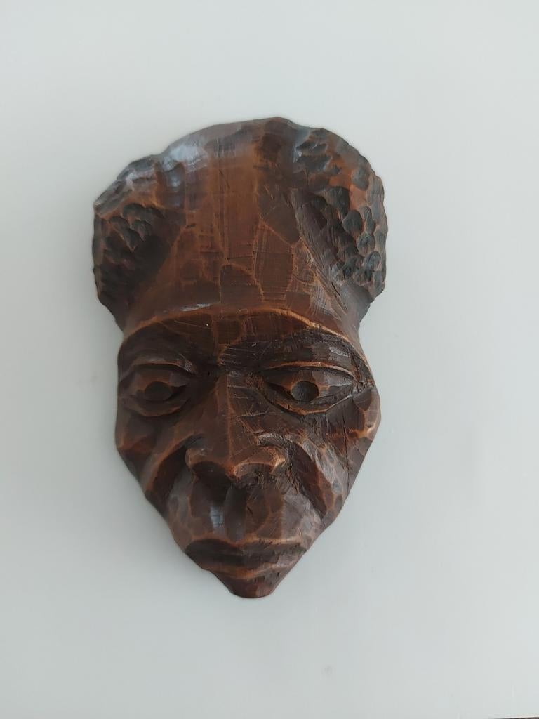 Masque en bois, Congo '60, 14 cm/8,5 cm, Antiquités & Art, Art | Sculptures & Bois, Enlèvement ou Envoi