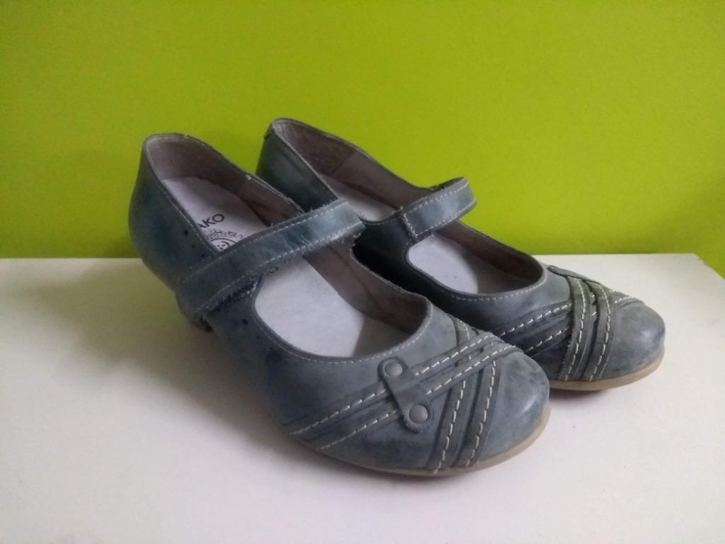 Schoenen licht blauw leder met los voetbed - Brako - maat 36, Enlèvement ou Envoi, Comme neuf, Bleu, Brako