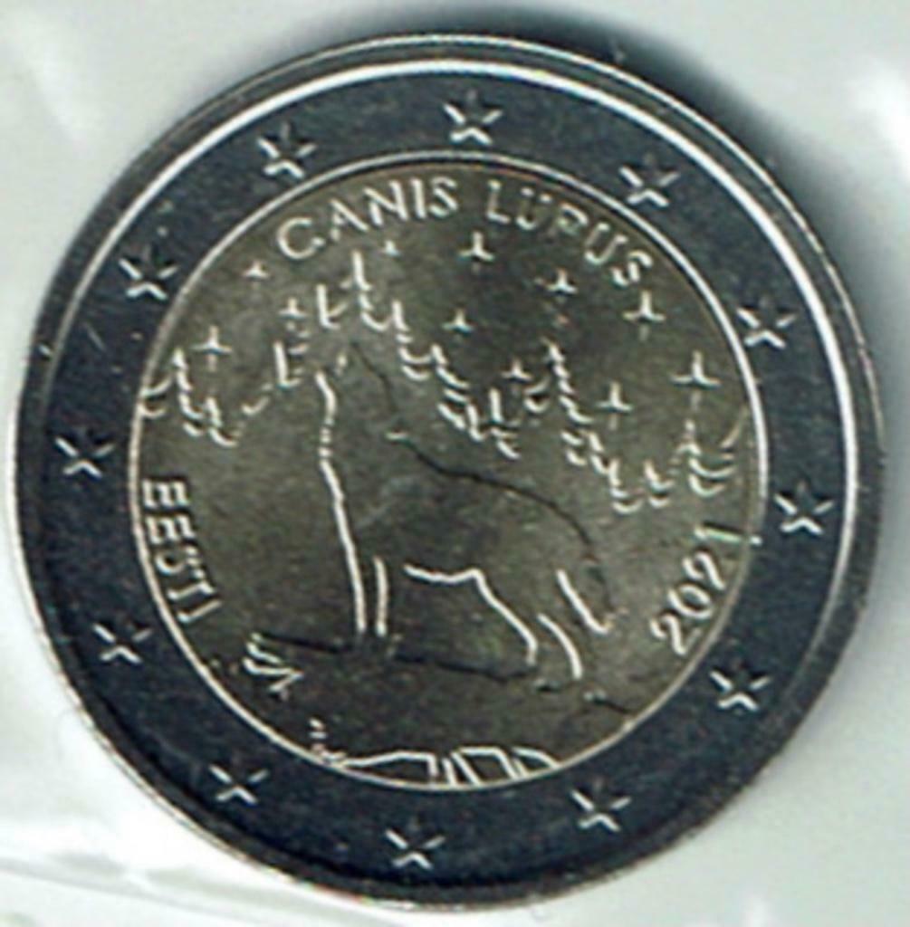 Pièce de 2 euros Estonie 2021 loup UNC, Timbres & Monnaies, Monnaies | Europe | Monnaies euro, Envoi, Estonie, 2 euros, Monnaie en vrac