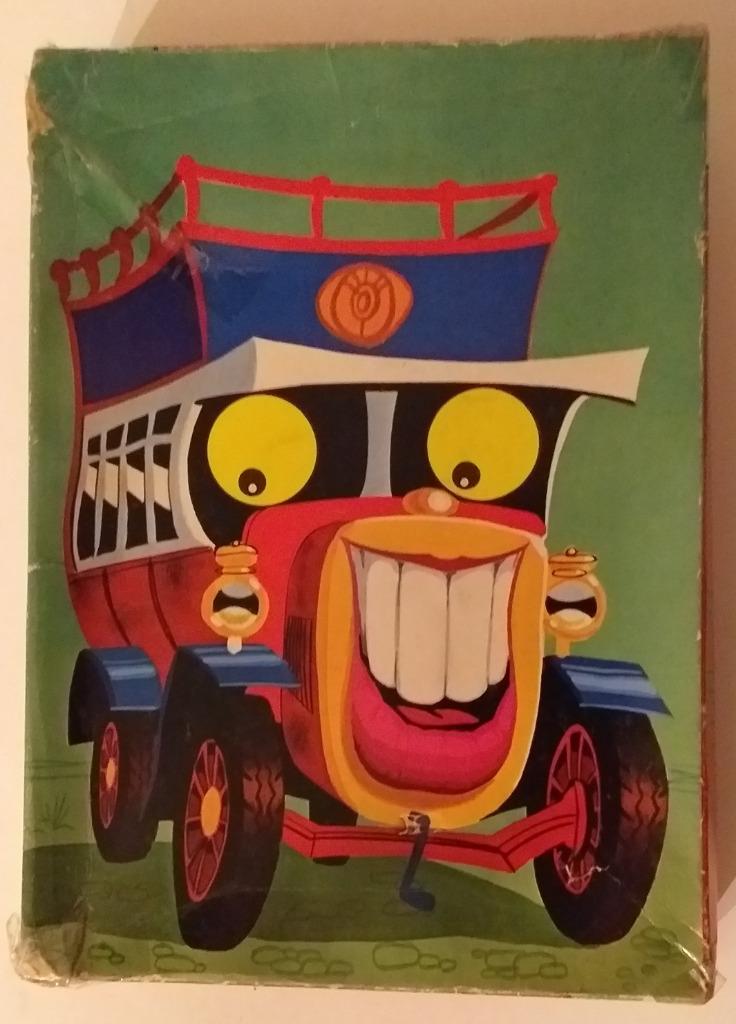 Oude houten puzzel - Vrolijke bus - Mulder - 24 stuks, Kinderen en Baby's, Speelgoed | Kinderpuzzels, Gebruikt, 4 tot 6 jaar, 10 tot 50 stukjes