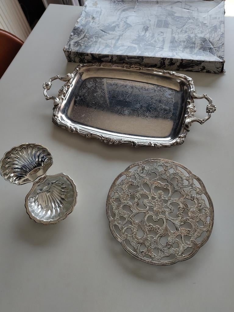 Vintage Schotel in zilver, Antiek en Kunst, Ophalen, Zilver