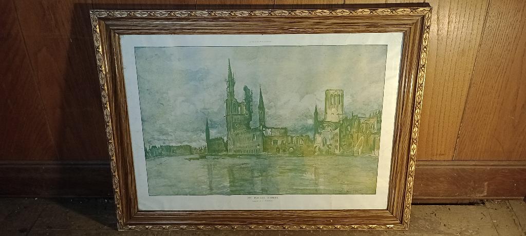 Illustration "Les Halles d'Ypres" Charles DUVENT, 64x48,n484, Enlèvement ou Envoi