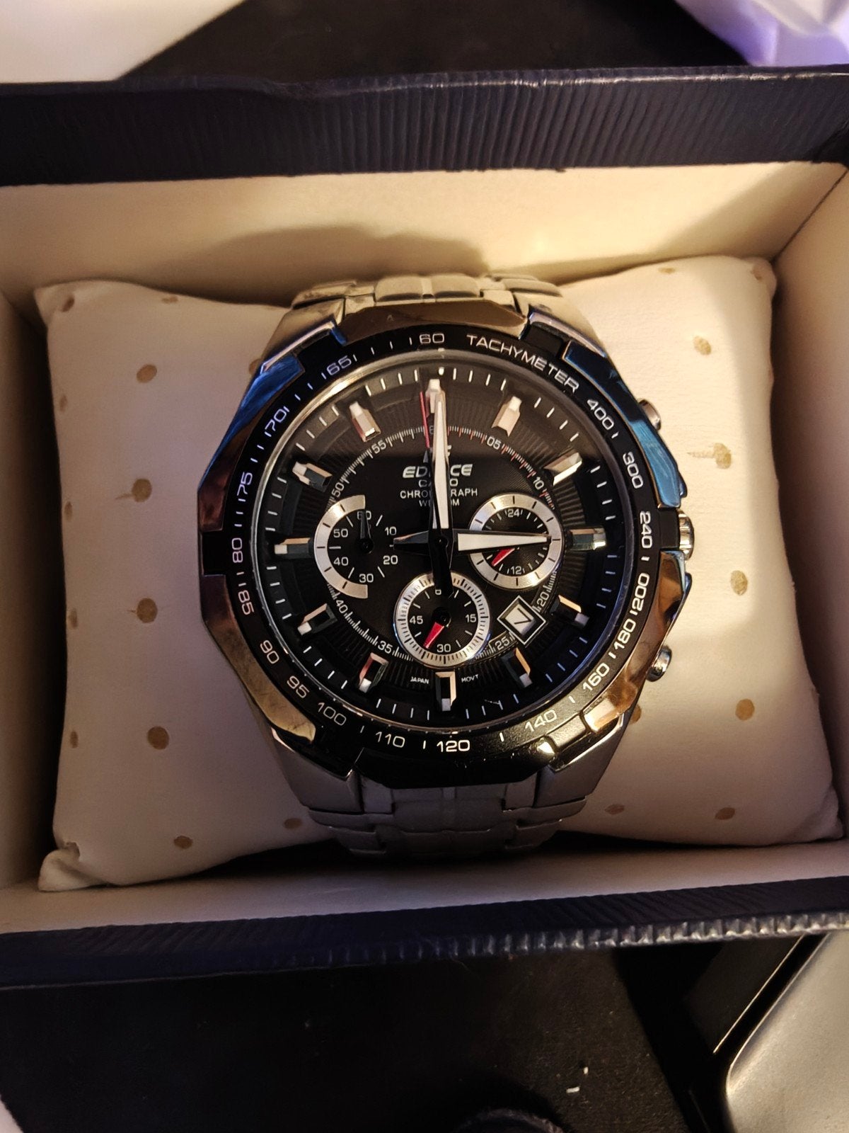 Montre Casio Edifice EF‑540D‑1AVDF, module 2711, Montre-bracelet, Casio, Enlèvement ou Envoi, Acier
