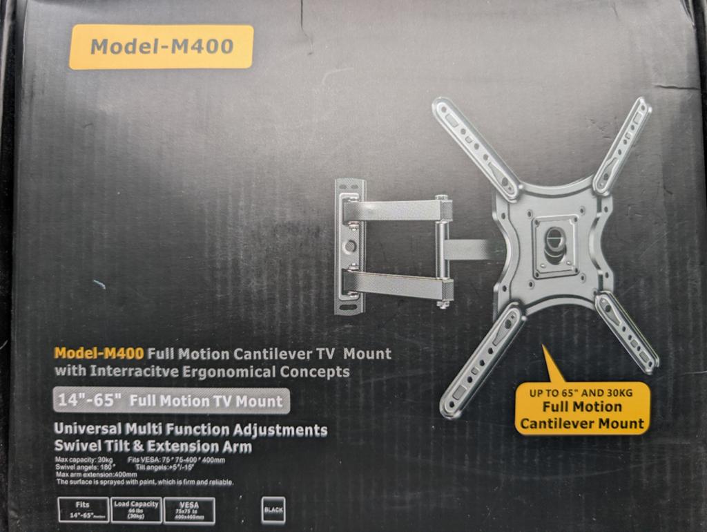 14"-65" inch (30kg) Full Motion TV Mount (new), Audio, Tv en Foto, Ophalen